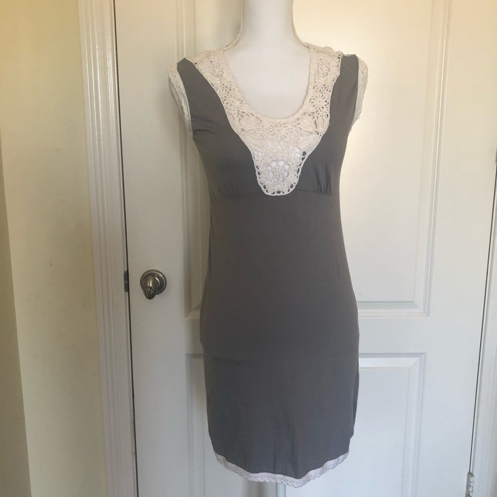 BCBG Women’s Gray Summer Crochet‎ Dress Size M